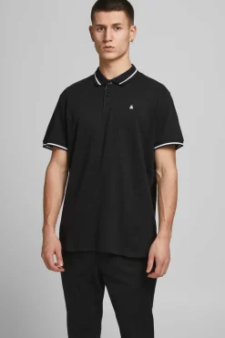Jack & Jones Polo Algodao Gola Contraste Preto Online