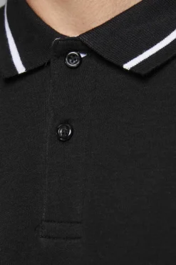 Jack & Jones Polo Algodao Gola Contraste Preto Online