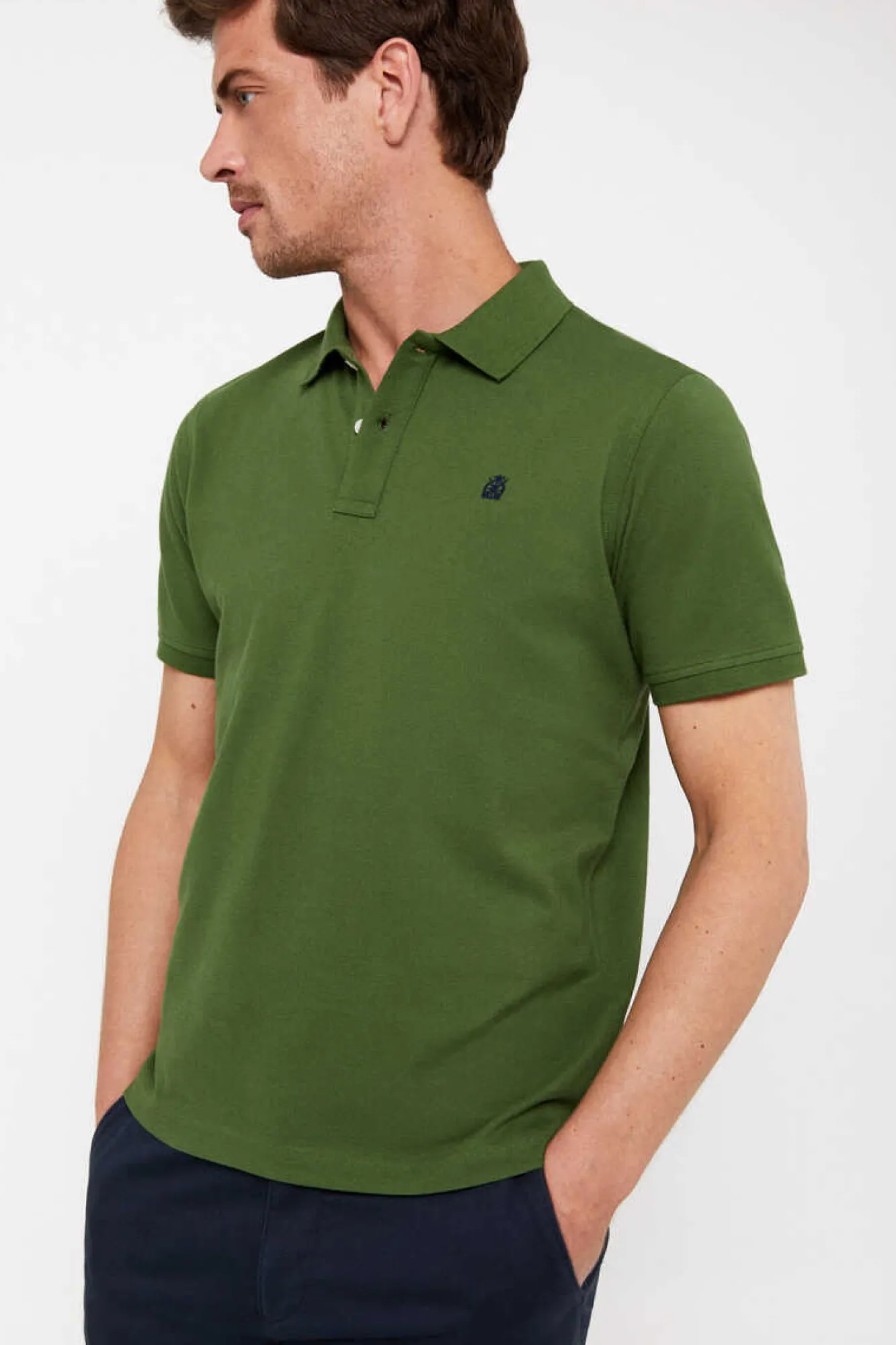 Cortefiel Polo Basico Verde Discount