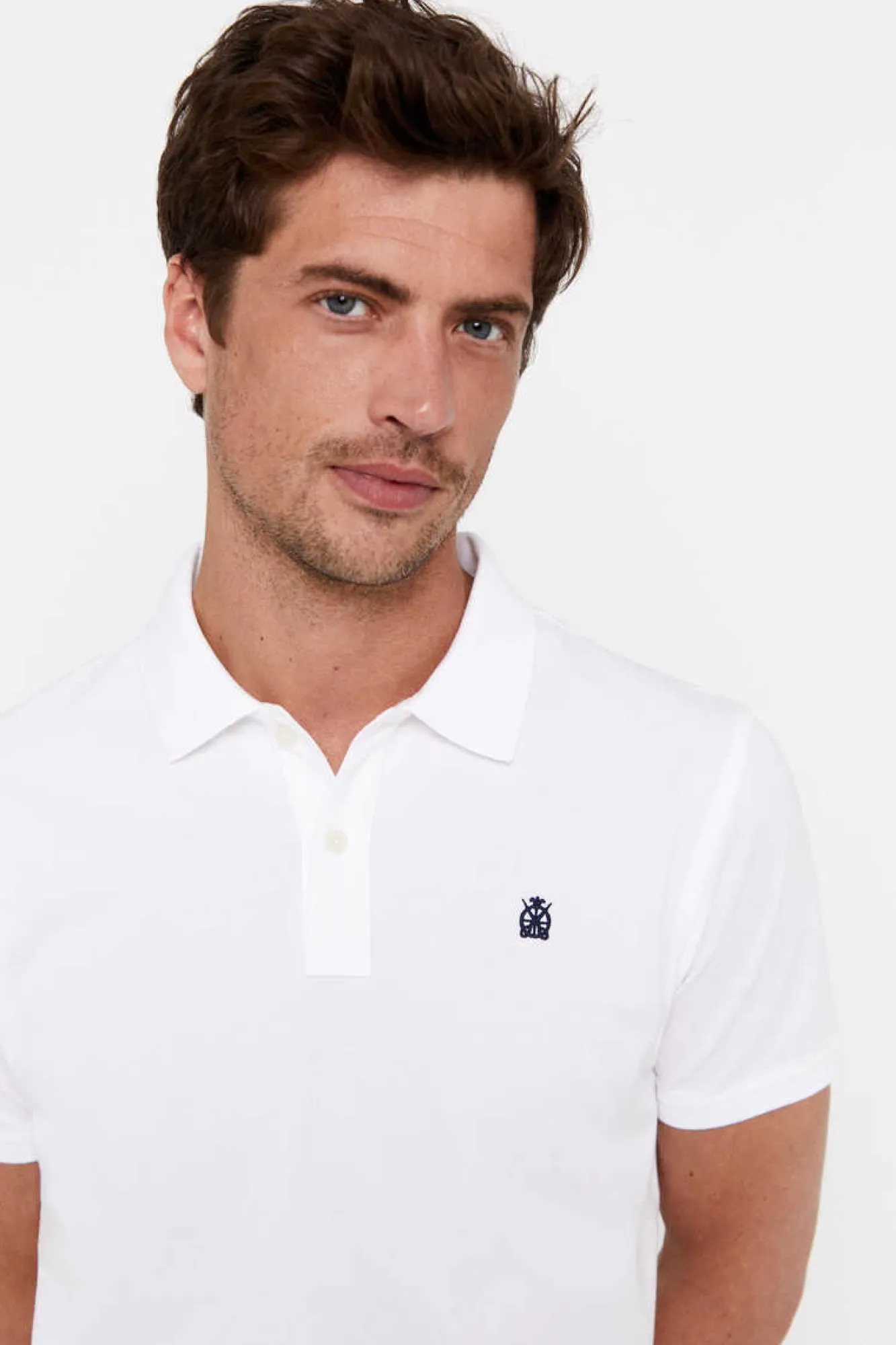 Cortefiel Polo Basico Branco Hot