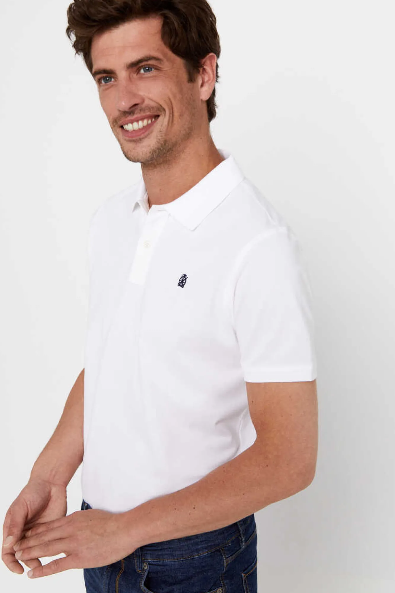 Cortefiel Polo Basico Branco Hot