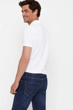 Cortefiel Polo Basico Branco Hot