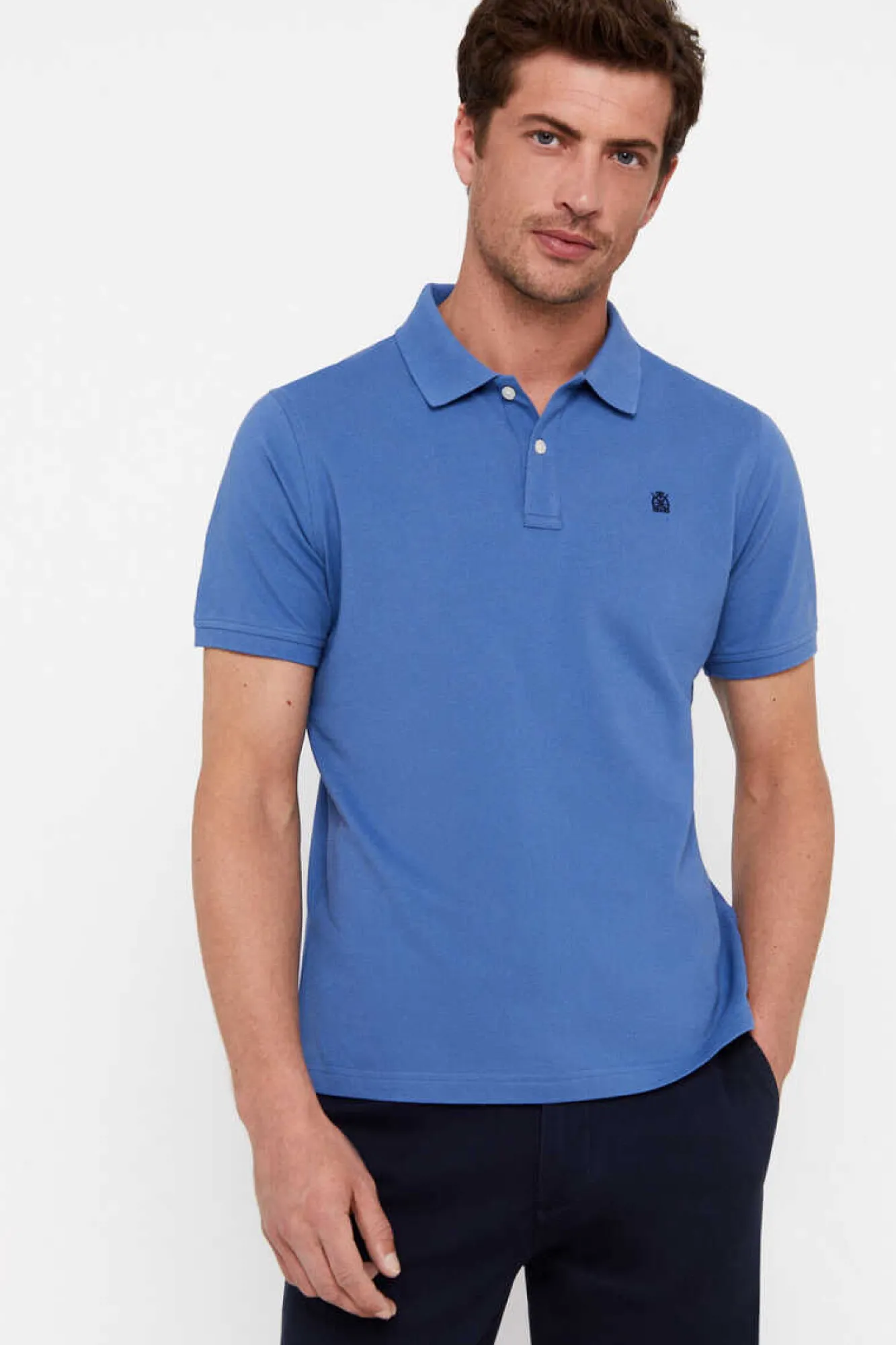 Cortefiel Polo Basico Azul Sale