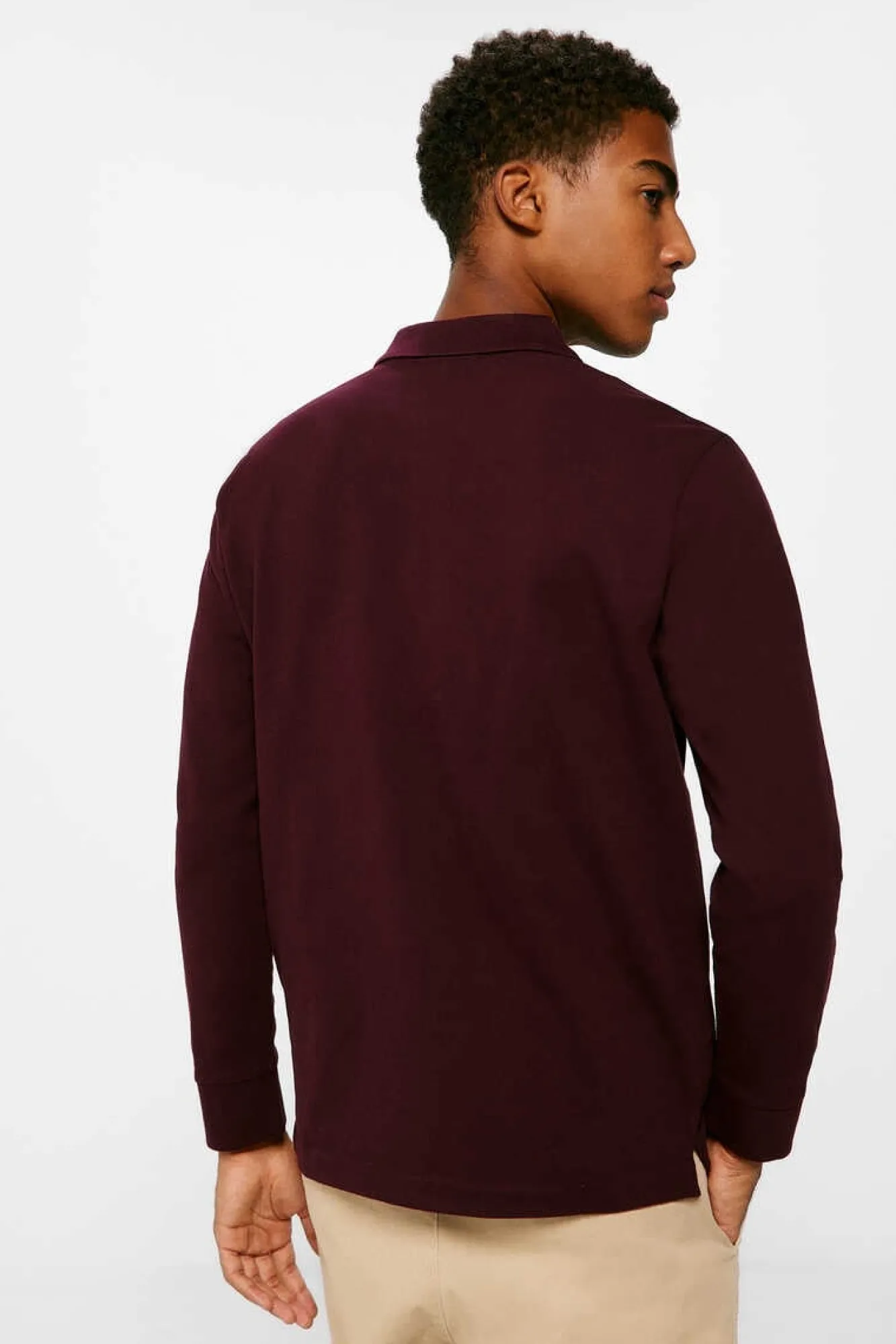 Springfield Polo Basico Manga Comprida Vermelho New