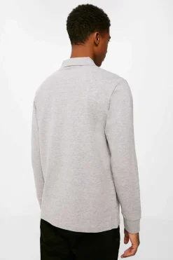 Springfield Polo Basico Manga Comprida Cinza Discount