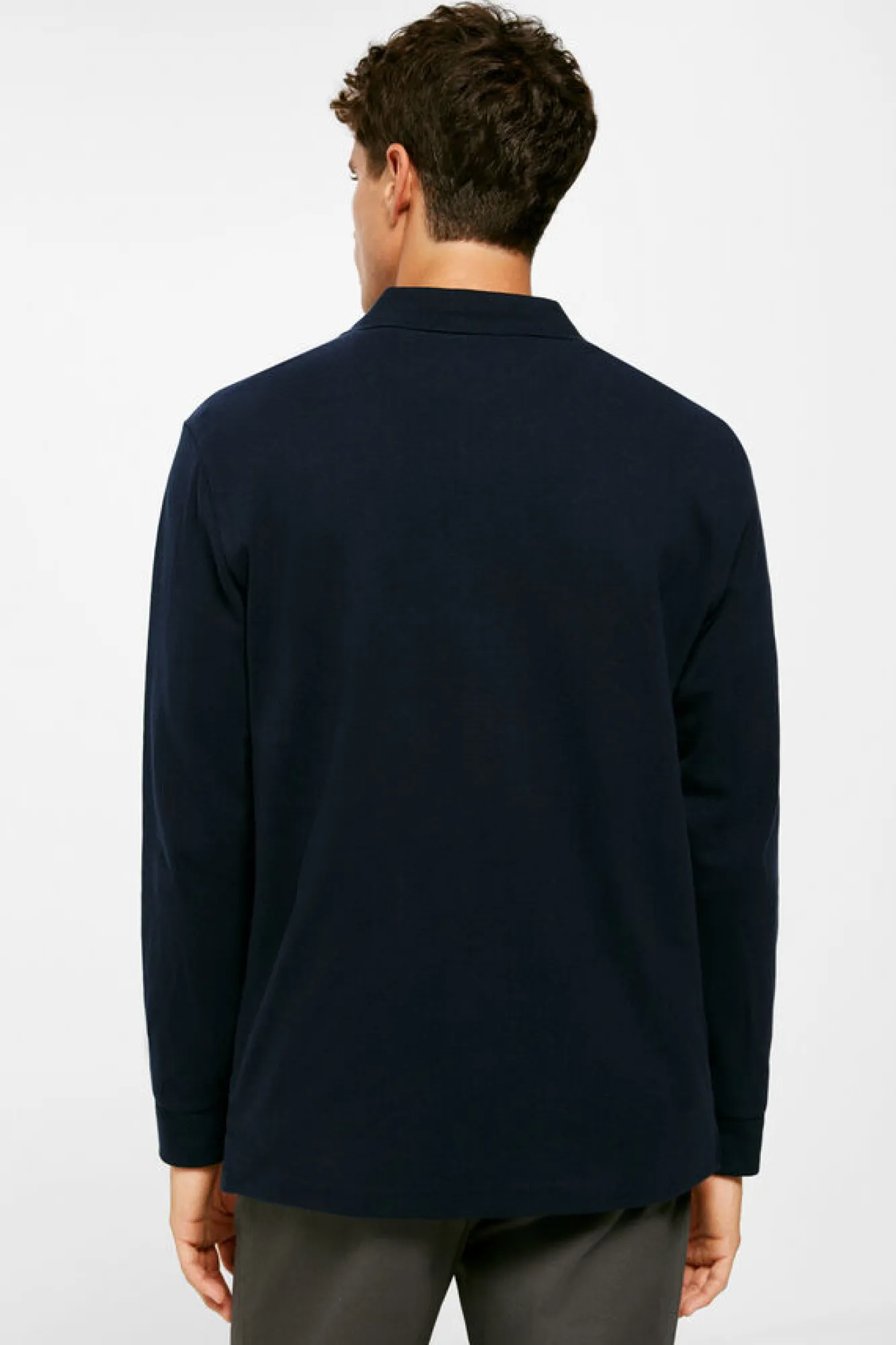 Springfield Polo Basico Manga Comprida Azul Sale