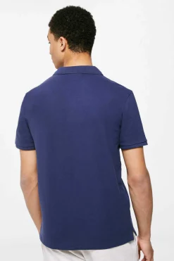 Springfield Polo Basico Pique Slim Azulado New
