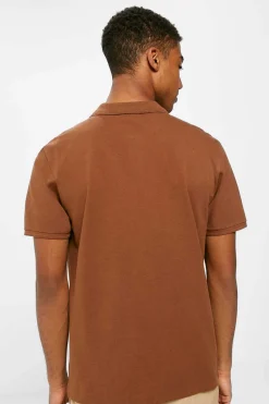 Springfield Polo Basico Pique Slim Castanho Outlet