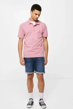 Springfield Polo Basico Pique Slim Lilas New