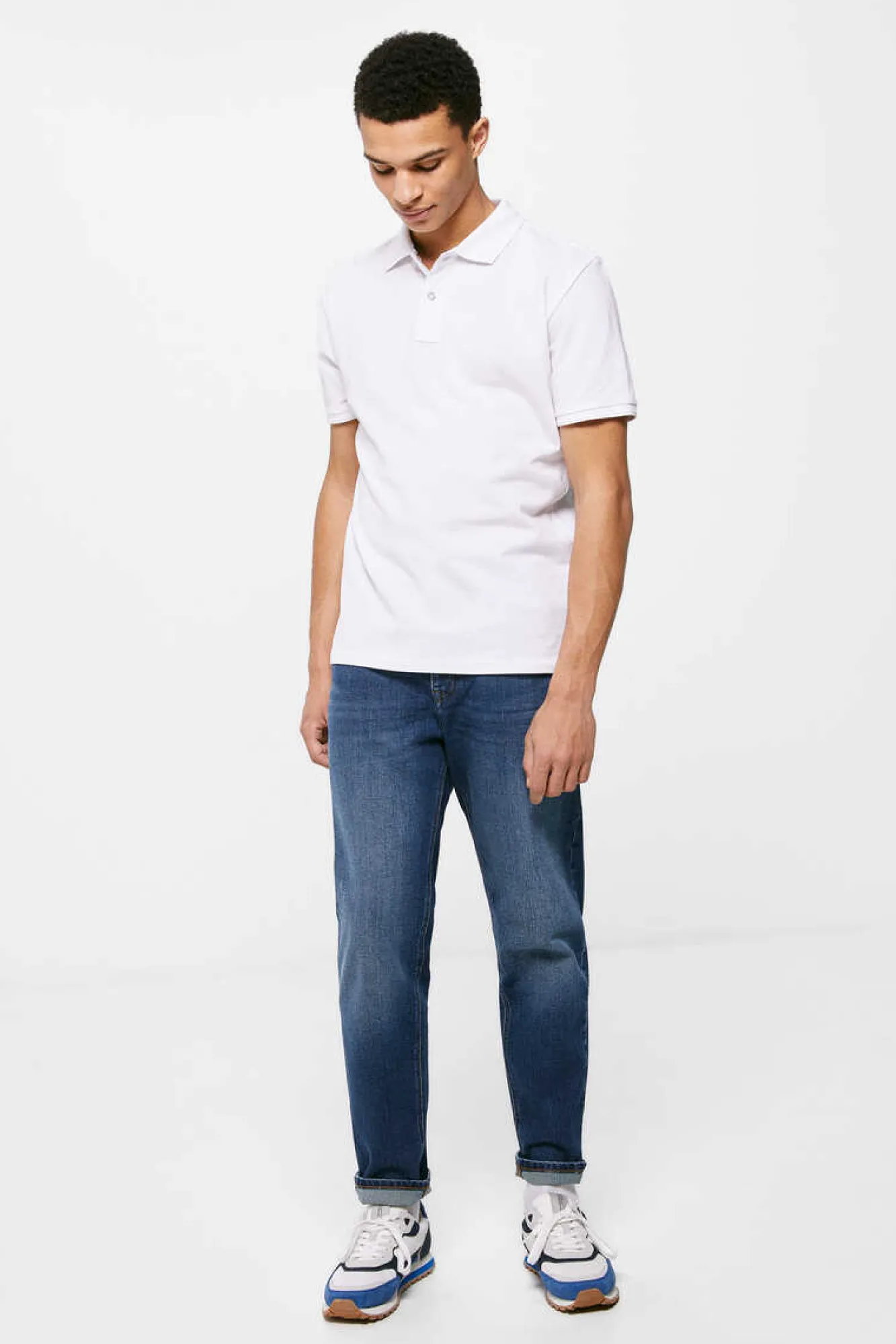 Springfield Polo Basico Pique Slim Branco Online