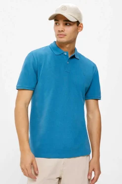 Springfield Polo Basico Pique Slim Azul Outlet