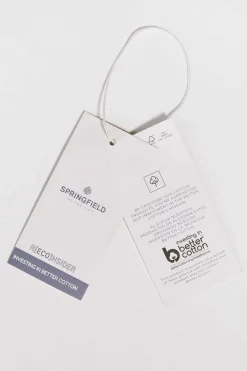 Springfield Polo Basico Pique Slim Azul Outlet