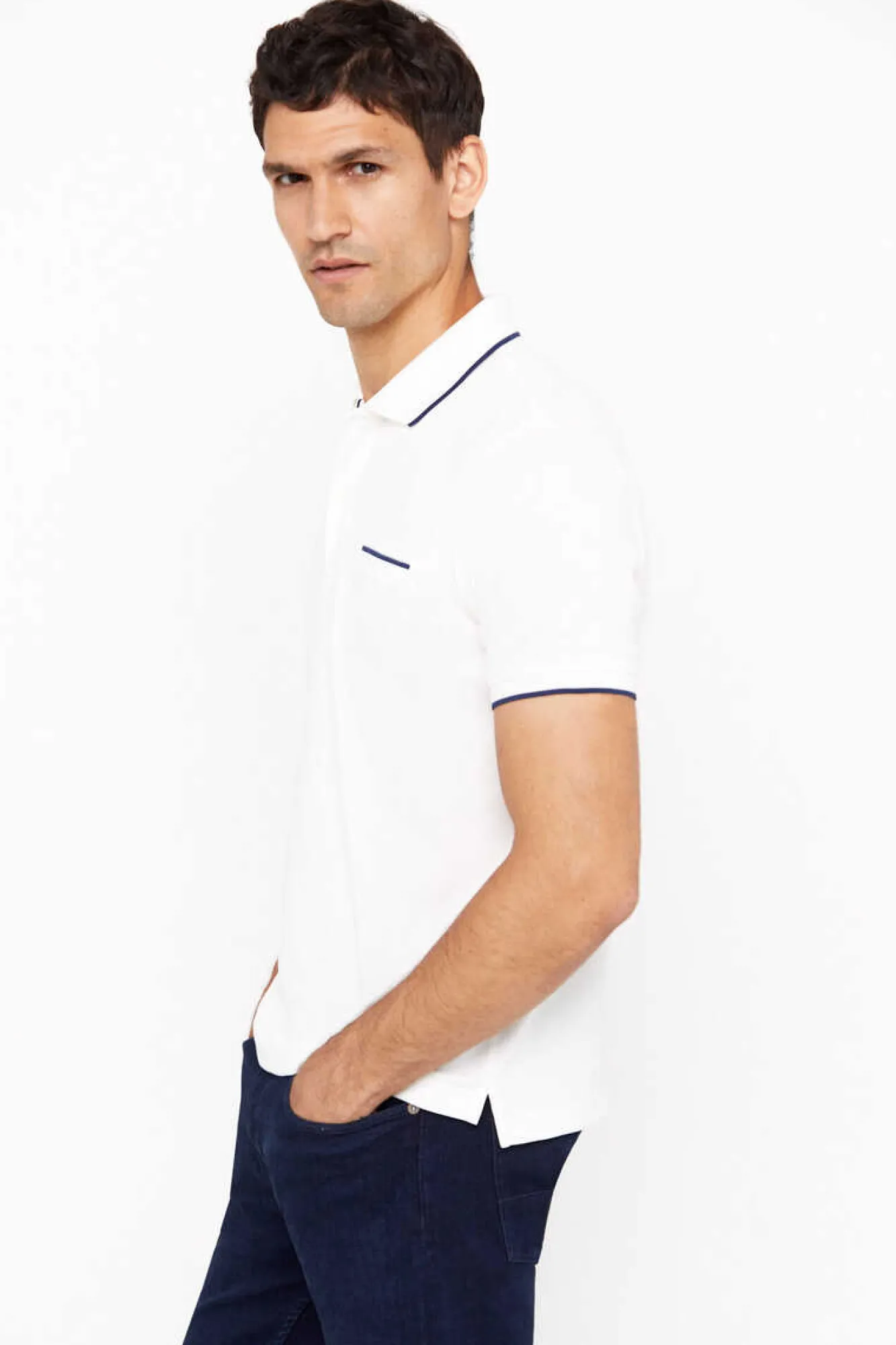 Cortefiel Polo Coolmax Fresh ® Branco Hot