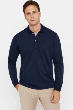 Cortefiel Polo Coolmax Manga Comprida Azul Hot