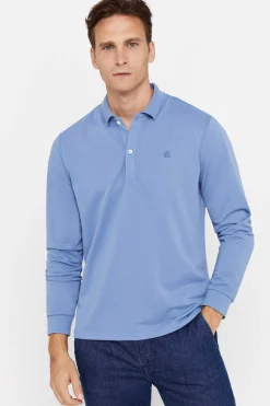 Cortefiel Polo Coolmax Manga Comprida Azul Best