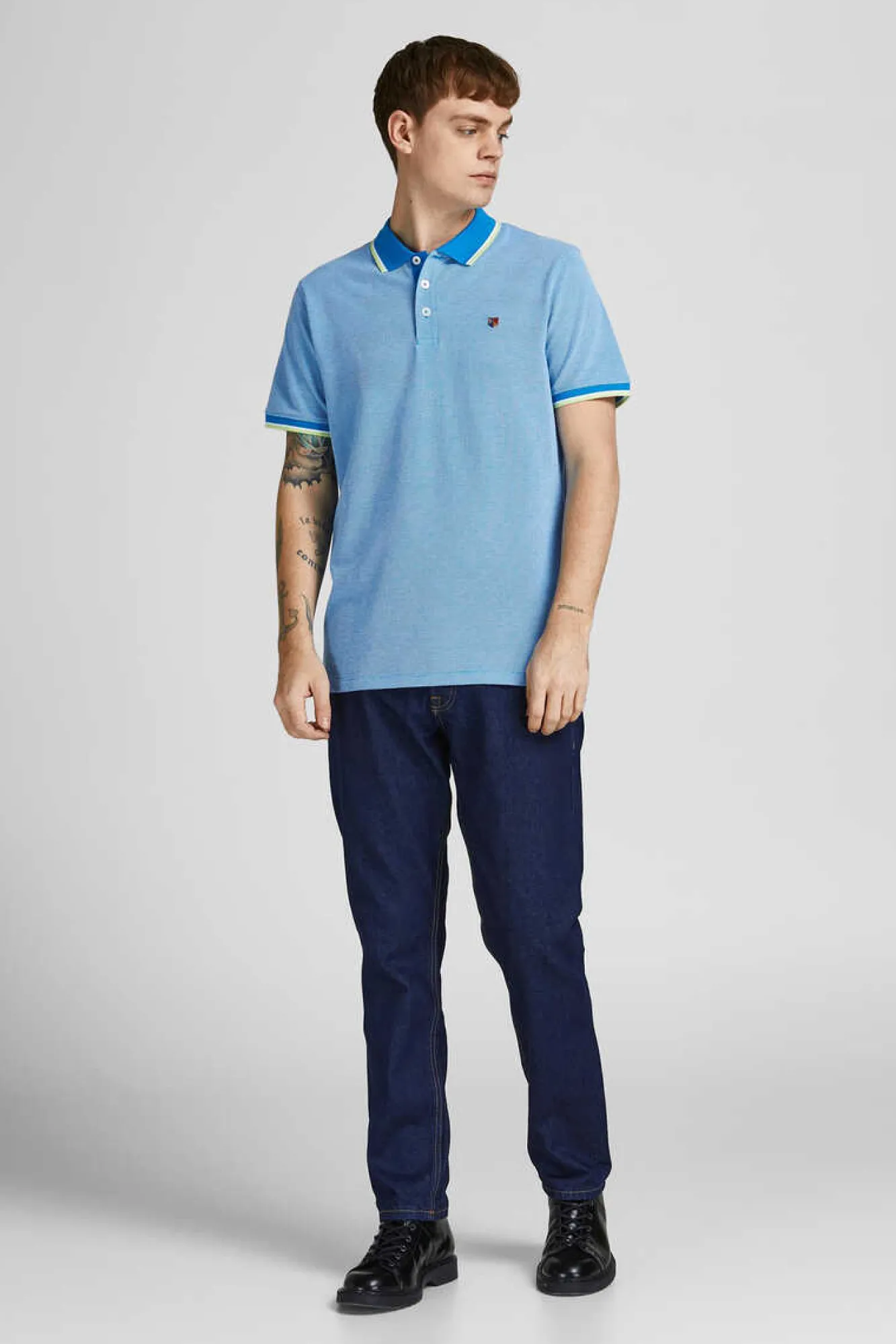 Jack & Jones Polo De Algodao De Homem Azul Outlet