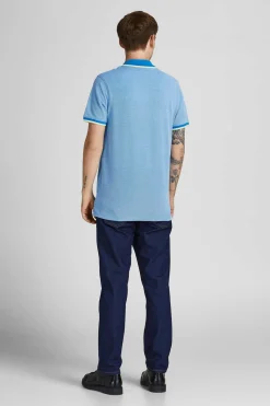 Jack & Jones Polo De Algodao De Homem Azul Outlet