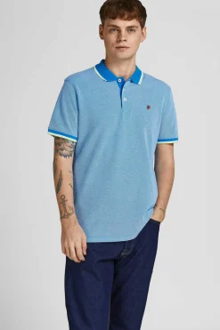 Jack & Jones Polo De Algodao De Homem Azul Outlet