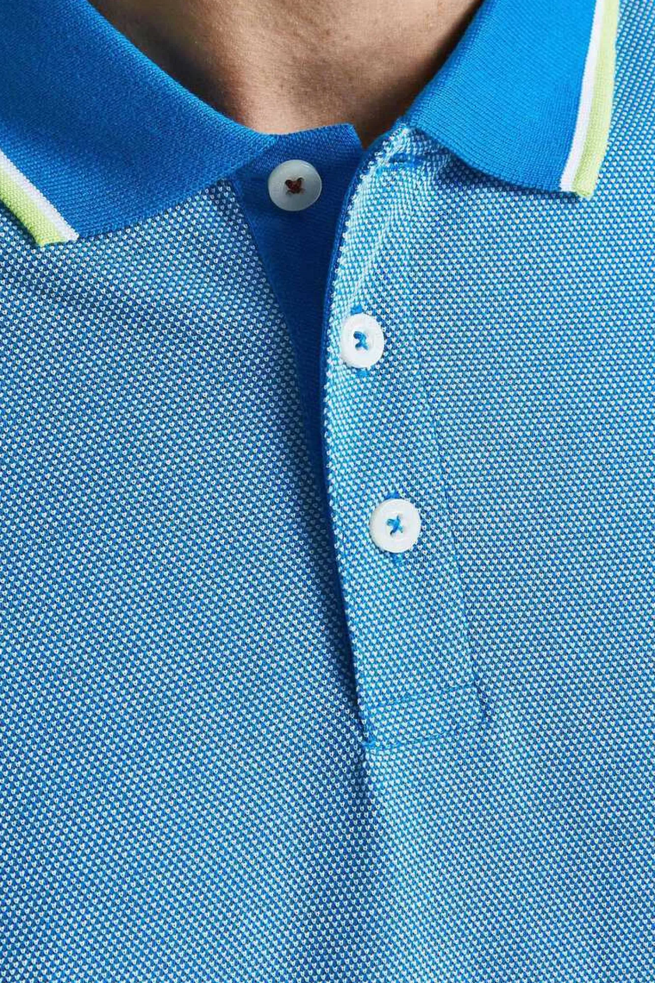 Jack & Jones Polo De Algodao De Homem Azul Outlet