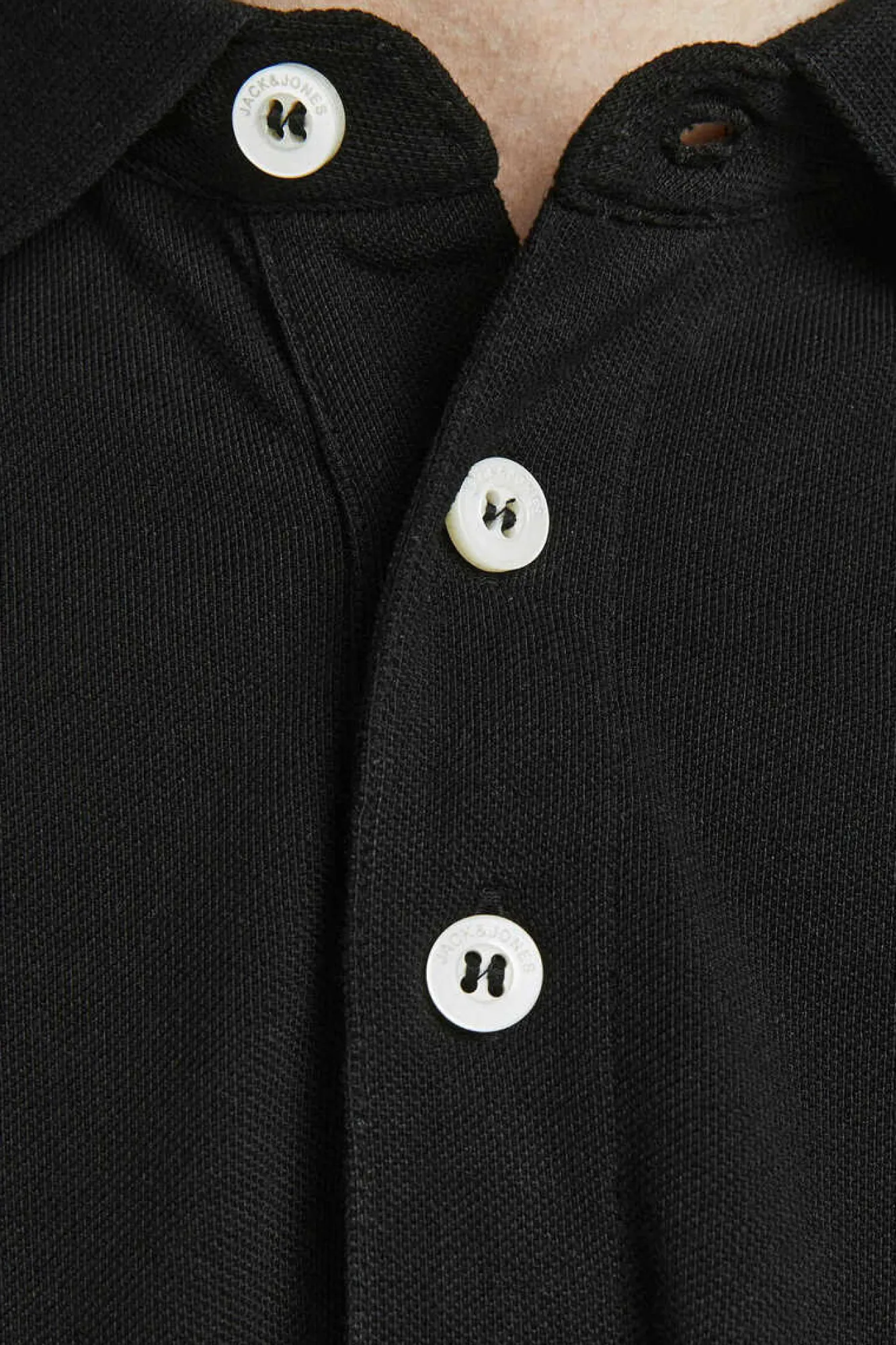 Jack & Jones Polo De Algodao Organico Detalhe Riscas Preto Online