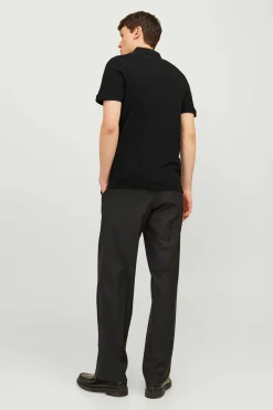 Jack & Jones Polo De Algodao Organico Detalhe Riscas Preto Online