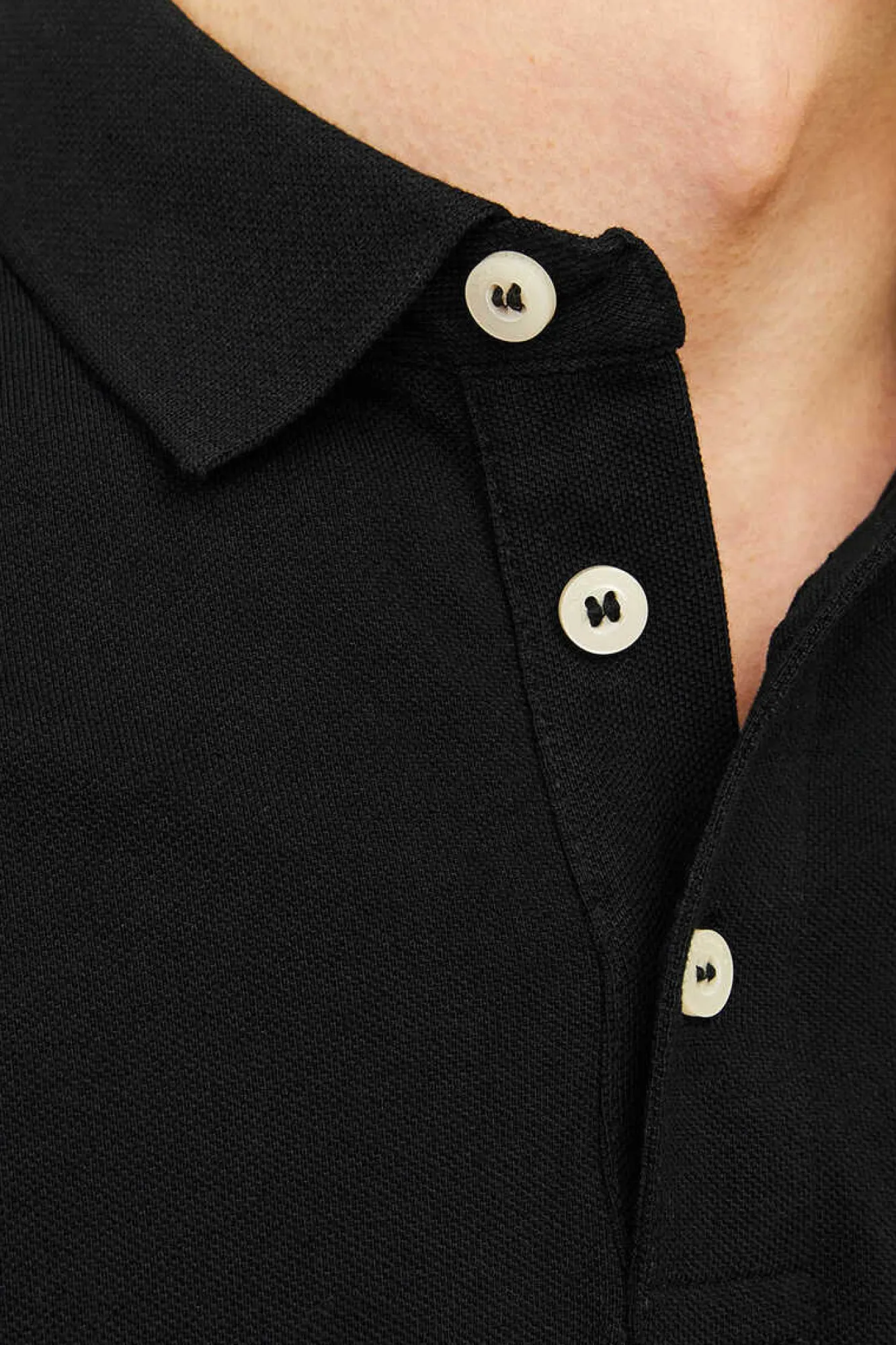 Jack & Jones Polo De Algodao Organico Detalhe Riscas Preto Online