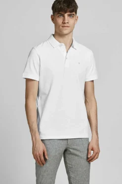 Jack & Jones Polo De Algodao Organico Detalhe Riscas Branco Sale