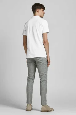 Jack & Jones Polo De Algodao Organico Detalhe Riscas Branco Sale