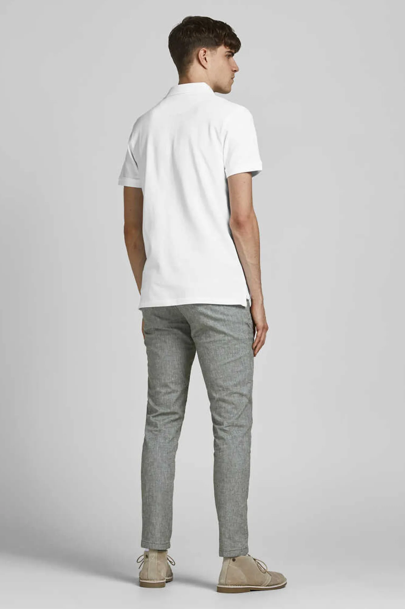Jack & Jones Polo De Algodao Organico Detalhe Riscas Branco Sale