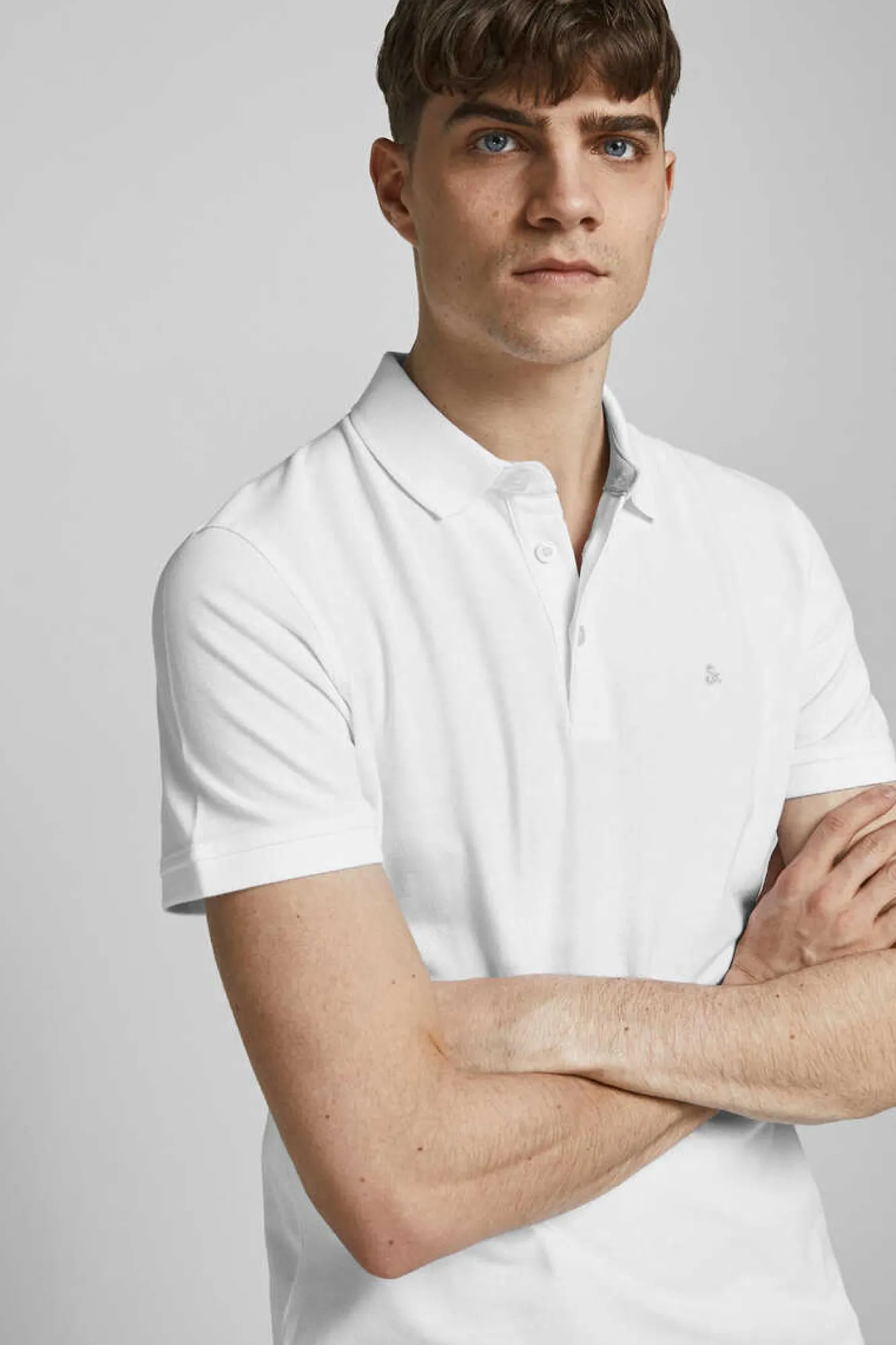 Jack & Jones Polo De Algodao Organico Detalhe Riscas Branco Sale