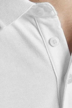 Jack & Jones Polo De Algodao Organico Detalhe Riscas Branco Sale
