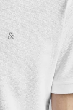 Jack & Jones Polo De Algodao Organico Detalhe Riscas Branco Sale