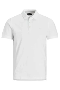 Jack & Jones Polo De Algodao Organico Detalhe Riscas Branco Sale