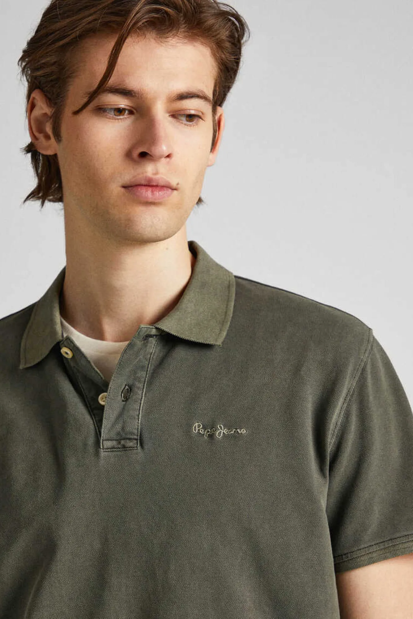 Pepe Jeans Polo De Algodao Pique Com Logo Bordado Verde Online