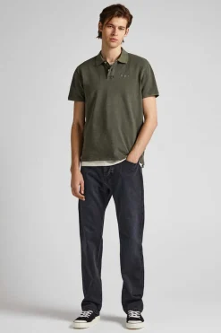 Pepe Jeans Polo De Algodao Pique Com Logo Bordado Verde Online