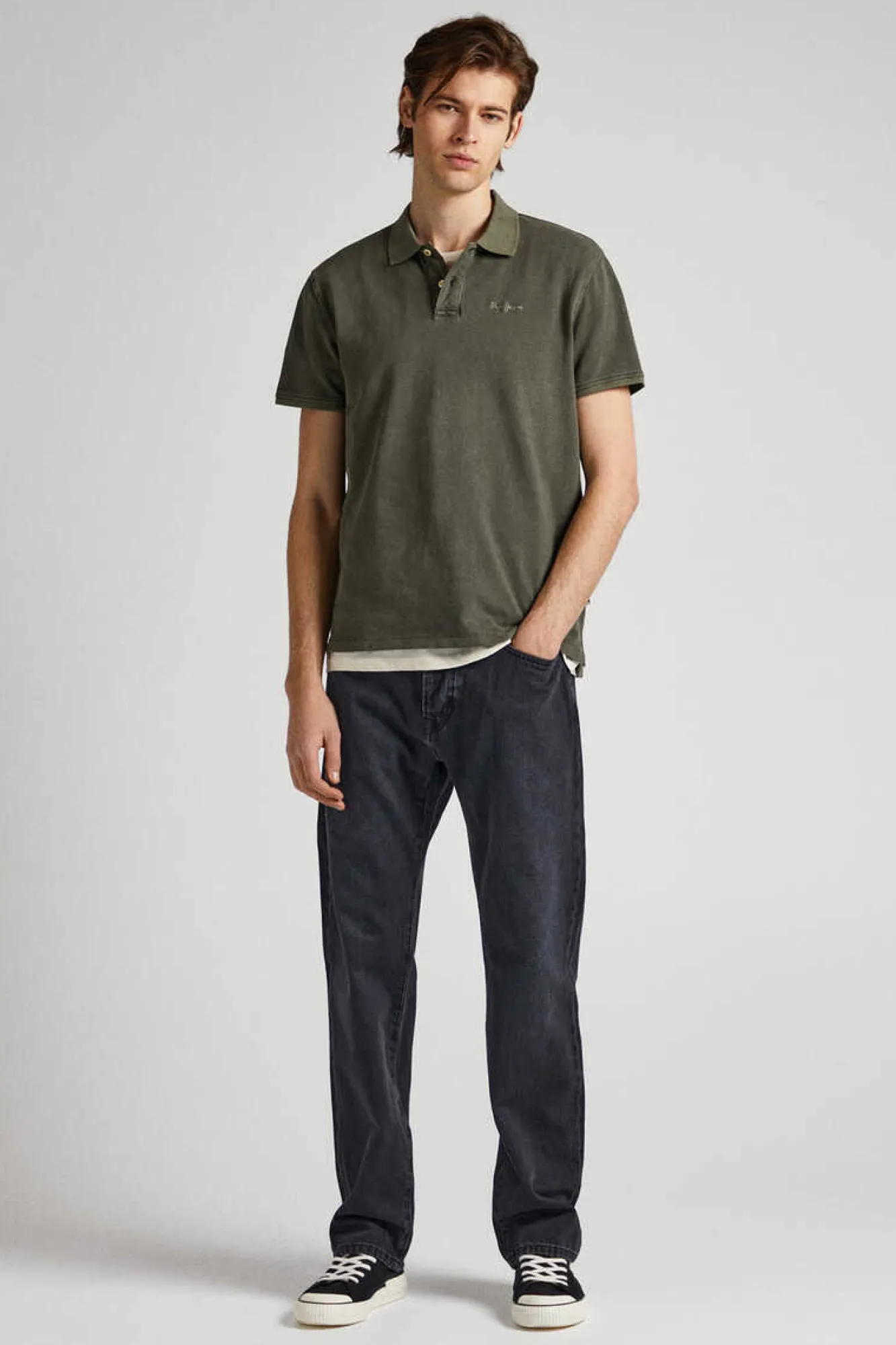 Pepe Jeans Polo De Algodao Pique Com Logo Bordado Verde Online