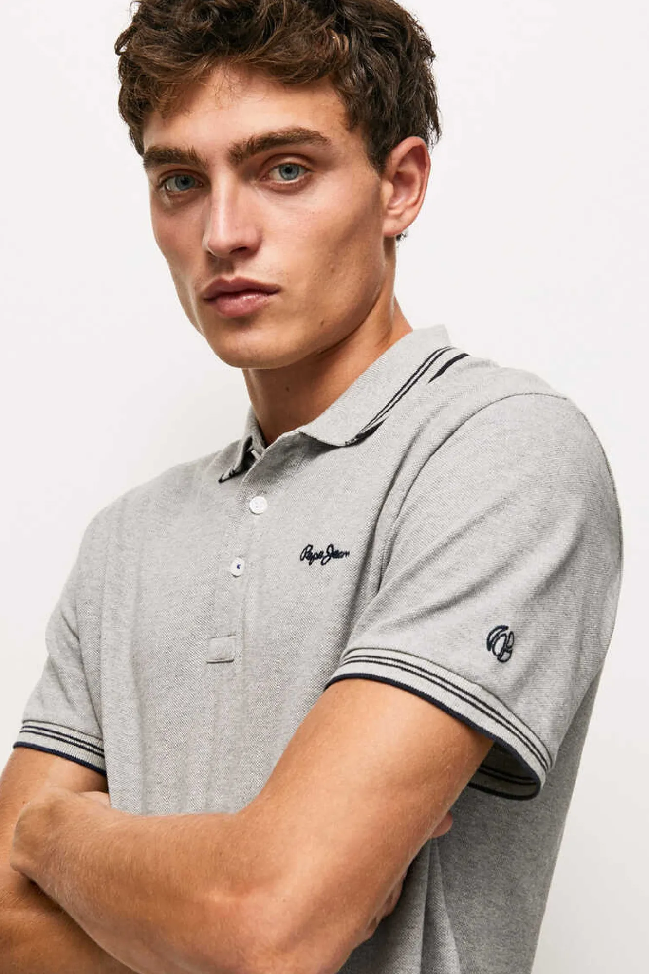Pepe Jeans Polo De Homem Manga Curta Pique. Cinza Online