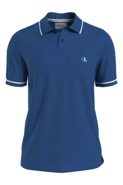 Calvin Klein Polo De Manga Curta Azul Online