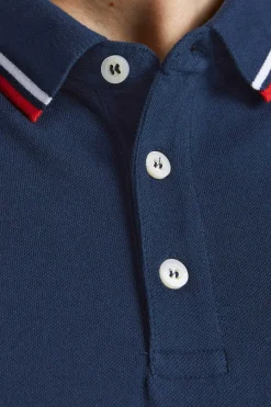 Jack & Jones PLUS Polo De Manga Curta Com Bordado Frontal De Algodao Organico Plus Marinho Discount