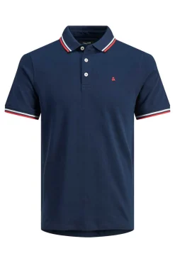 Jack & Jones PLUS Polo De Manga Curta Com Bordado Frontal De Algodao Organico Plus Marinho Discount