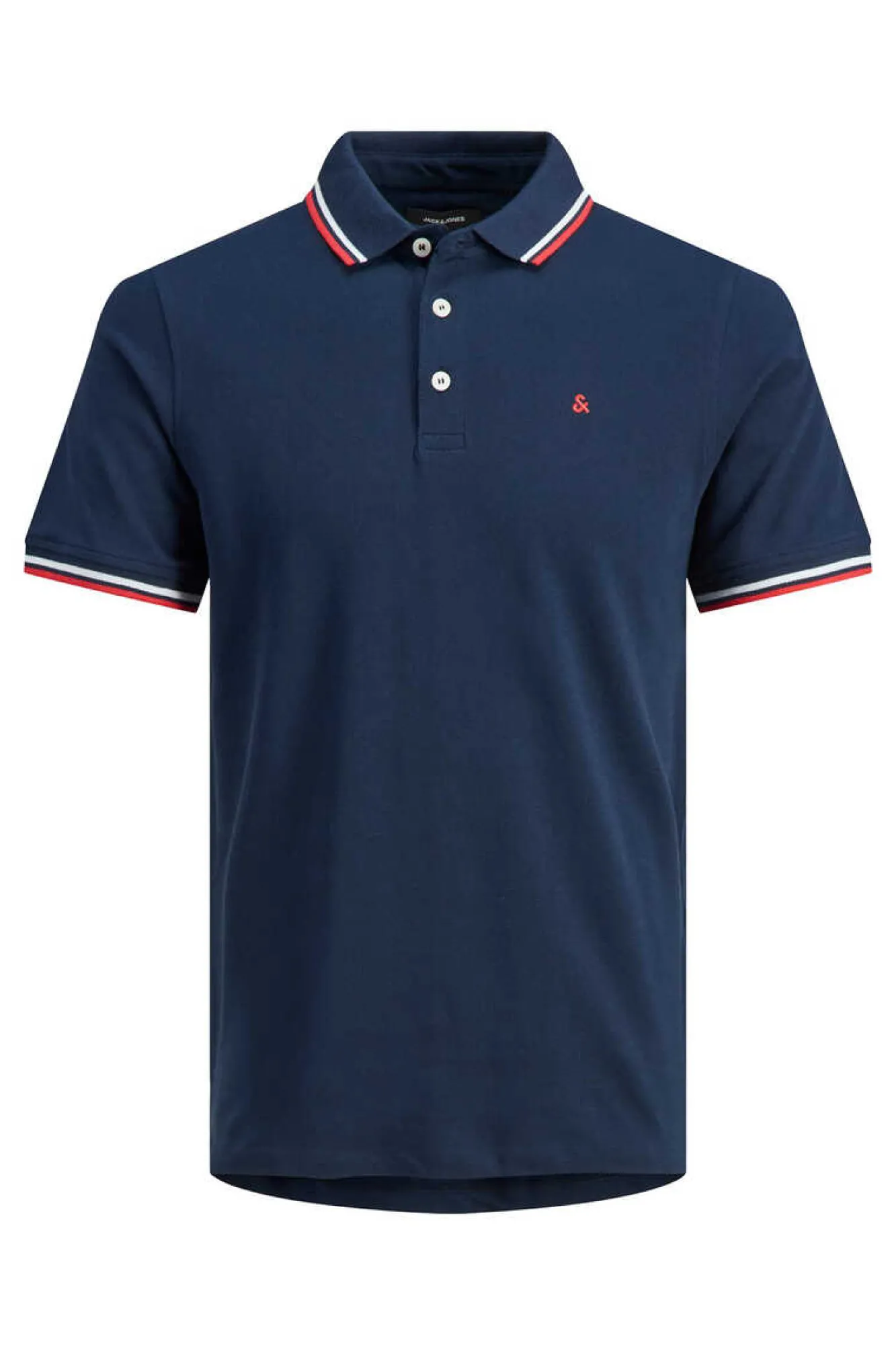 Jack & Jones PLUS Polo De Manga Curta Com Bordado Frontal De Algodao Organico Plus Marinho Discount
