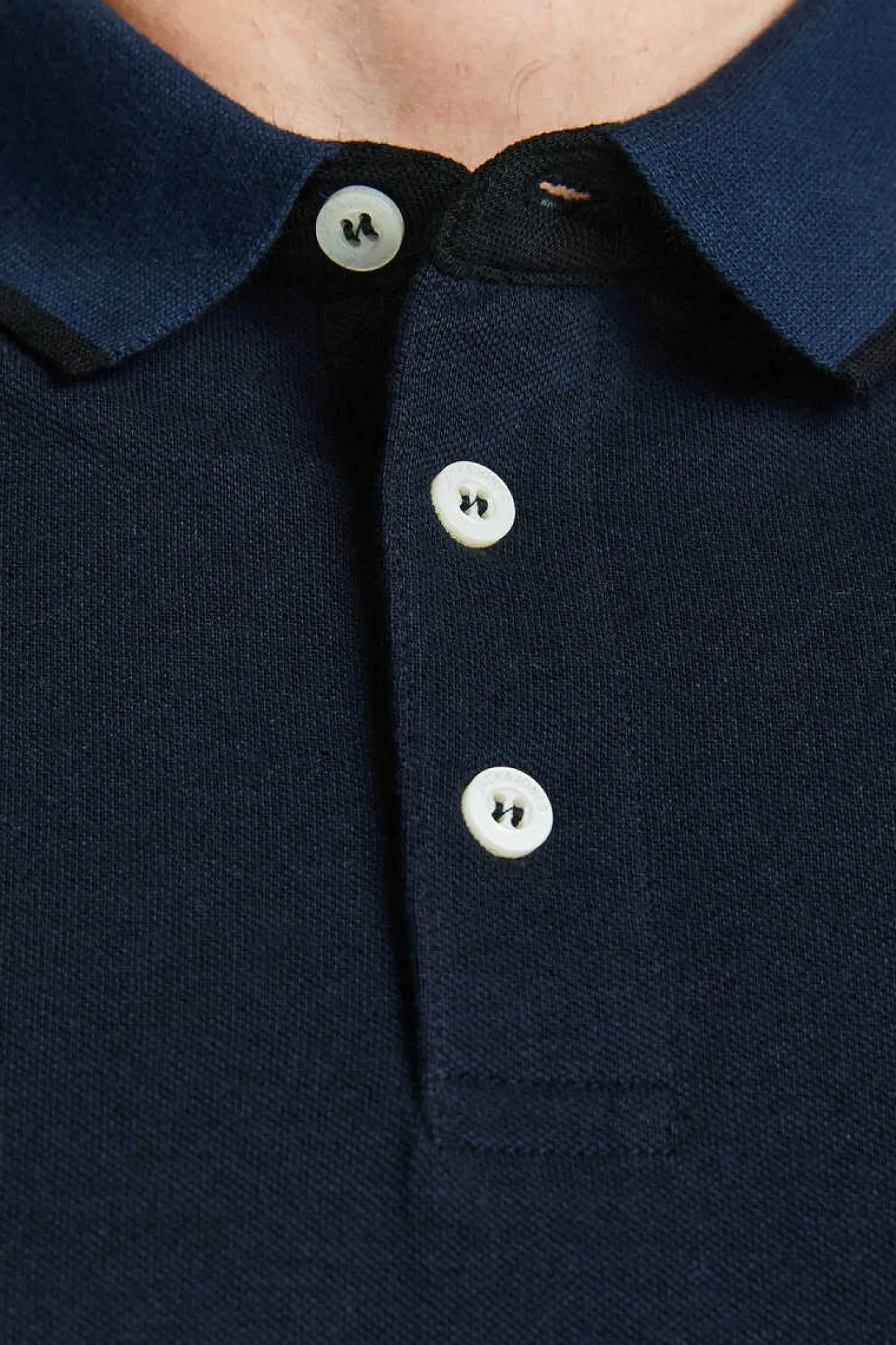 Jack & Jones PLUS Polo De Manga Curta Com Bordado Frontal De Algodao Organico Plus Azul Discount