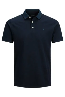 Jack & Jones PLUS Polo De Manga Curta Com Bordado Frontal De Algodao Organico Plus Azul Discount