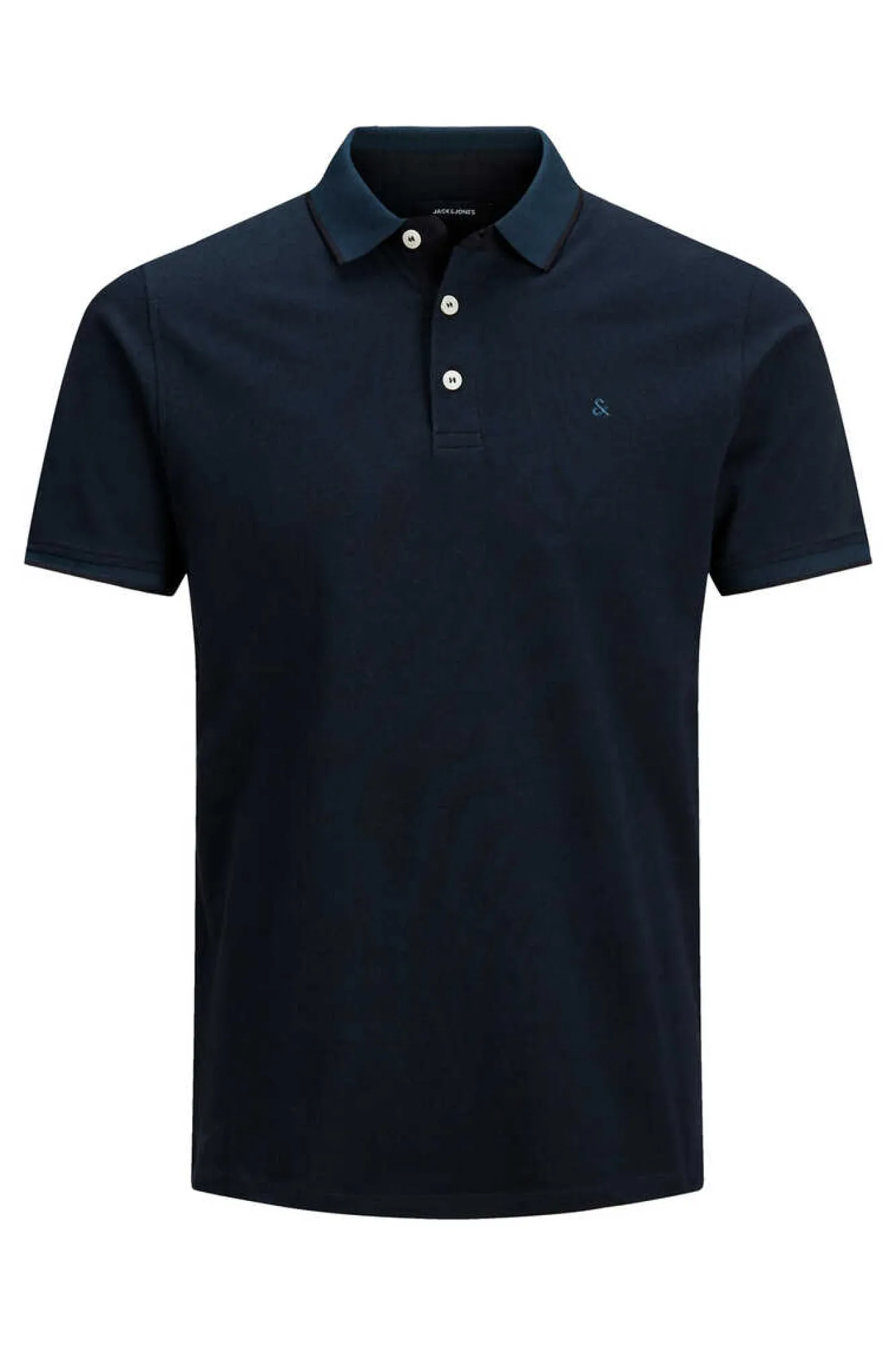 Jack & Jones PLUS Polo De Manga Curta Com Bordado Frontal De Algodao Organico Plus Azul Discount