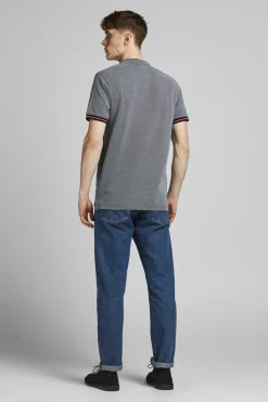 Jack & Jones Polo Gola Mao Azulado Outlet