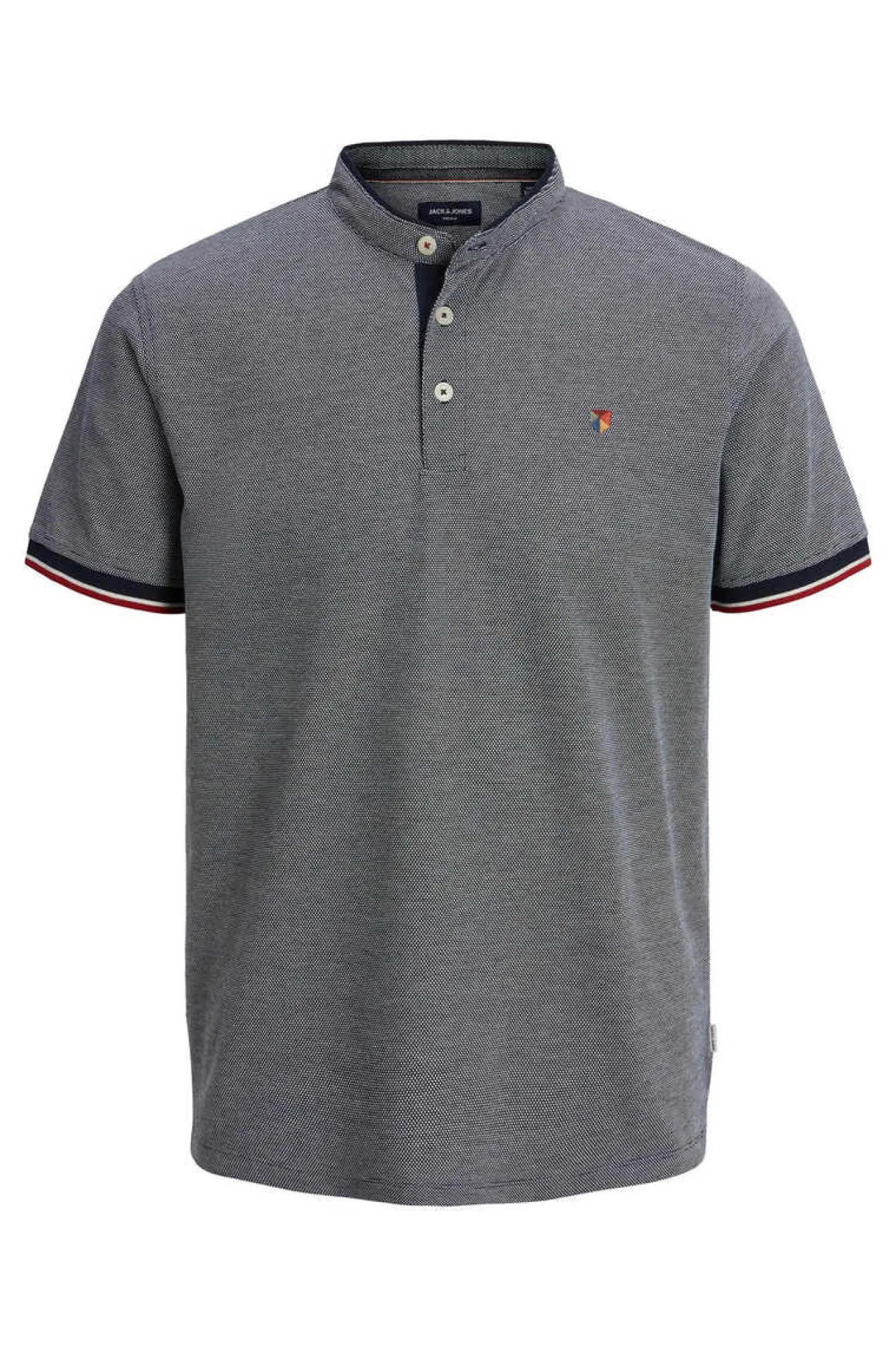 Jack & Jones Polo Gola Mao Azulado Outlet