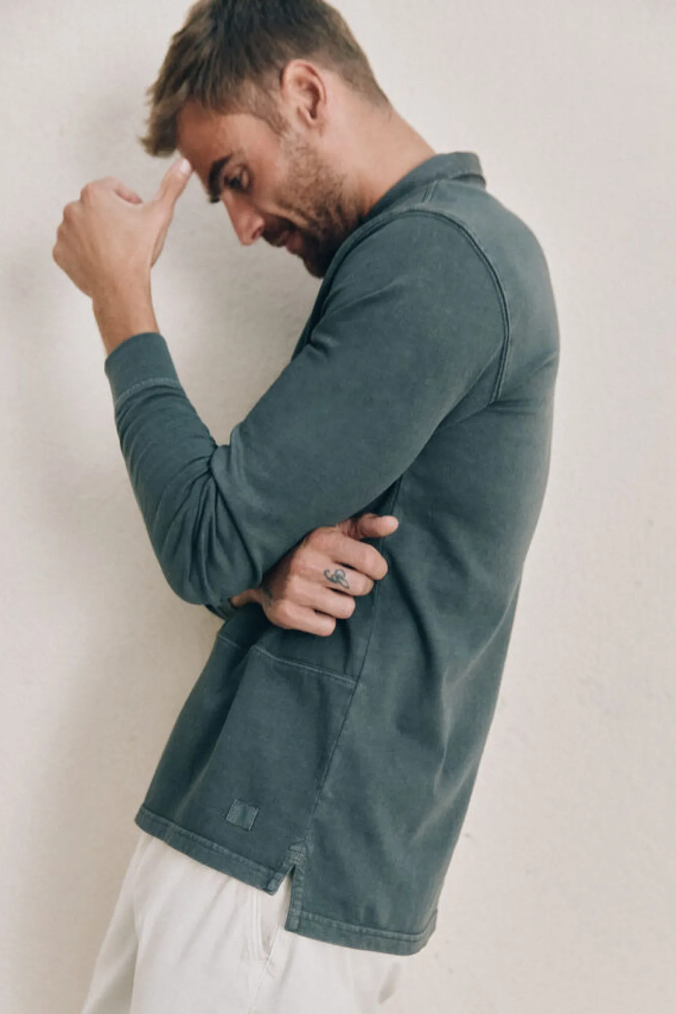 Ooto Polo Manga Comprida Cinzento Clearance