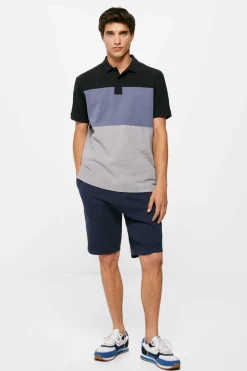 Springfield Polo Pique Color Block Marinho Online