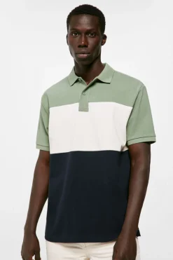 Springfield Polo Pique Color Block Verde Outlet