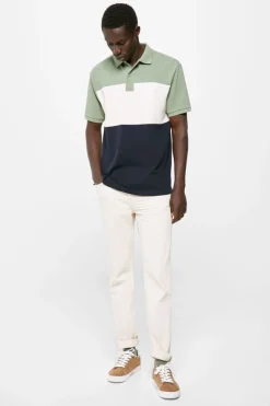 Springfield Polo Pique Color Block Verde Outlet